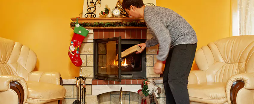 Rusted Metal Fireplace Restoration in Fraser, Michigan